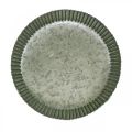 Floristik24 Dekorativní talíř zinkový talíř kovový talíř antracitově zlatý Ø20,5cm