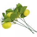 Deco větev citron a květiny umělá větvička letní dekorace 26cm 4ks | Floristik24.cz