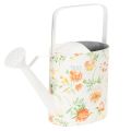 Floristik24 Vintage dekorativní kovová konvice na zalévání s motivem růže, letní zahradní dekorace, nostalgická květináč, V 31,5 cm