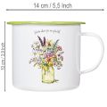 Dekorativní hrnek/květináč, smaltovaný, Ø11,5 cm V10 cm | Floristik24.cz