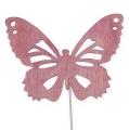 Floristik24 Dřevění motýli na drátěný druh. 8cm 18ks