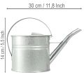 Vintage dekorativní konev na zalévání, kovová, stříbrná, květináč o objemu 1,25 l | Floristik24.cz