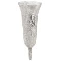 Floristik24 Hřbitovní váza šedá Váza s hrotem Design calla V32,5cm