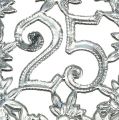 Floristik24 Výročí číslo 25 stříbrná Ø8cm 10ks