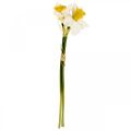 Floristik24 Umělý narcis hedvábné květy bílý narcis 40cm 3ks