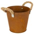 Floristik24 Kovový květináč s uchy, bylinkový květináč, dekorace z rezu Ø16,5 cm V15 cm