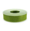 Floristik24 Organzová stuha zelená dárková stuha tkaný okraj olivově zelená 25mm 50m