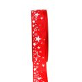 Floristik24 Vánoční stuha hvězda vzor červená 25mm 25m